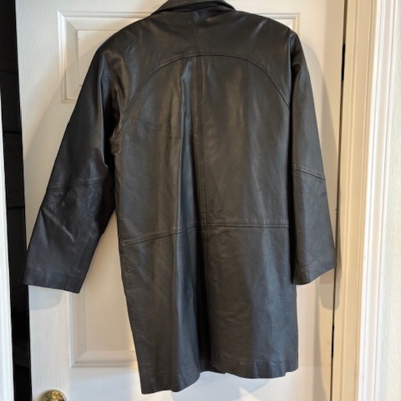 Savannah Large Women Black leather breasted Jacket-Excellent Condition - Picture 2 of 3